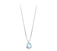 Tyenaza Waterdrop Necklace Gradient Color Design Elegant Japanese Style 925 Silver Necklace for Girl Women Wedding, Party, Anniversary