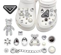 TYEQWT Accessoires de Chaussure en Strass 13 Pièces, Charmes de Chaussure en Cristal, Charmant Shoe Decoration pour Chaussures Sabots, Décorations de Chaussures pour Filles Femmes, Cadeaux de Fête