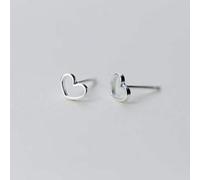 TYERY Boucles D'Oreilles en Argent S925, Boucles D'Oreilles Coeur Creux Coréennes, Boucles D'Oreilles Coeur Mignon Et PetitUne paire, argent 925