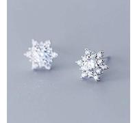 TYERY Boucles D'Oreilles en Argent S925, Mode Coréenne Féminine Pleine de Diamants Boucles D'Oreilles Mini Flocon de Neige, Tempérament Boucles D'Oreilles Souffle D'Automne Et D'Hiver Bijouxboucles d