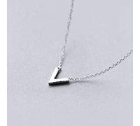 TYERY Collier Pendentif en Argent S925, Collier de Lettre de Mode Féminine V, Chaîne de Clavicule Courte Femmecollier en argent s925