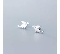 TYERY S925 Boucles D'Oreilles Champignon Blanc, Femme Japonaise Simple Et à la Mode Petit Dragon Volant Personnalité Mignonne Boucles D'Oreilles Animal Anime, Bijouxargent, argent 925