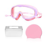TYFGRT 1 paire de lunettes pour enfants, 1 boîte de rangement pour lunettes de natation, 1 bonnet de bain, lunettes de natation pour enfants, lunettes de protection étanches.