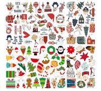 TYFGRT 100 Autocollants Graffiti De Noël, Autocollants De Dessins Animés Mignons, Autocollants Décoratifs Imperméables, Autocollants D’Emballage Cadeau, Cahiers Peuvent Être Utilisés