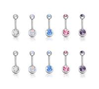 TYFGRT 10Pcs Clous De Nombril en Acier Inoxydable, Bijoux De Nombril, Bijoux De Piercing Corporel, Bijoux De Piercing De Nombril, Bijoux De Nombril De Mode