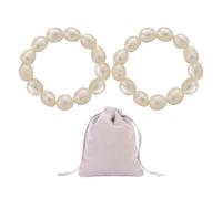 TYFGRT 2 Bagues en Perles Et 1 Sac À Bijoux, Bagues Vintage, Bagues Simples À La Mode, Bagues pour Femmes, Bijoux pour Femmes