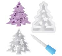 TYFGRT 2 Moules pour Sapin De Noël, 1 Goutteur, Design De Noël, Matériau Résistant Aux Hautes Températures, Moule D'Ornement en Silicone, Adapté pour Les Fêtes De Fin D'Année.