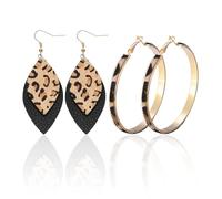 TYFGRT 2 Paires De Boucles d'oreilles Imprimées Léopard, Boucles d'oreilles Pendantes Créatives, Boucles d'oreilles Mode pour Femmes, Boucles d'oreilles Vintage, Accessoires Vestimentaires