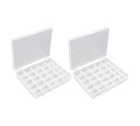 TYFGRT 2 Pièces 25 Grille Boîtes À Canette Accessoires De Couture Boîte De Rangement Boîte À Canette Boîte en Plastique Transparente Petites Pièces Boîte De Rangement Accessoires De Couture