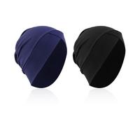 TYFGRT 2 Pièces Chapeau De Base Élastique, Bonnet De Bain pour Femme, Chapeau Plié pour Femme, Chapeau Turban Doux, Chapeau Turban Respirant, Chapeau pour Femme À La Mode
