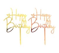 TYFGRT 2 Pièces Décorations De Gâteau Joyeux Anniversaire, Décorations De Gâteau Joyeux Anniversaire À Paillettes, Décorations De Fête d'anniversaire Unisexe