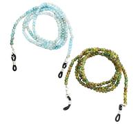 TYFGRT 2Pcs Chaînes De Lunettes En Perles, Sangles De Lunettes Pour Femmes, Décoration D’Accessoires De Lunettes, Sangles De Lunettes Antidérapantes En Perles, Chaînes De Lunettes Pour Hommes