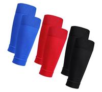 TYFGRT 3 Paires De Chaussettes De Protection Tibia, Chaussettes De Football sans Orteils, Chaussettes De Sport Tricotées, Chaussettes De Sport pour Enfants, Bas Respirants Et Confortables