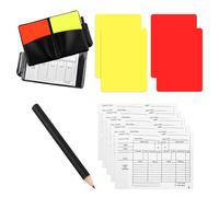 TYFGRT 4 Cartes D'Accessoires D'Arbitre, 1 Sac De Rangement en Cuir, 1 Stylo D'Enregistrement Et 2 Papiers D'Enregistrement, Aides À L'Arbitre De Football, Accessoires De Jeu De Football
