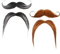 TYFGRT 4 Pièces Fausse Barbe, Fausse Barbe Adulte, Barbe Mexicaine, Ensemble De Fausse Barbe Drôle, Accessoire De Représentation Théâtrale, Accessoire De Fête Drôle, Adapté pour Halloween, Cosplay