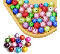 TYFGRT 400 Pièces De Perles Acryliques Rondes, Matériaux De Bijoux Faits À La Main, Perles Colorées, Accessoires De Fabrication De Bijoux, des Colliers Et des Pendentifs