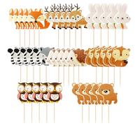 TYFGRT 40Pcs Inserts D’Animaux De La Jungle, Décorations De Fête sur Le Thème des Animaux De La Jungle, Décorations De Gâteaux Mignonnes, Inserts De Gâteaux Créatifs, Fournitures De Fête