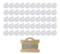 TYFGRT 50 Pièces Pendentifs De Collier Ronds Et Chaînes en Métal De 2 M De Long, Accessoires De Bijoux DIY, Pendentifs De Collier Créatifs, Pendentifs De Collier pour L'Artisanat