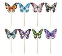 TYFGRT 8 Pièces Peinture Diamant Papillon, Décoration Papillon Lumineuse, Peinture Diamant Décoration Plante Pot De Fleur, Ensemble De Peinture Diamant Bricolage