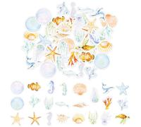 TYFGRT 92 Autocollants du Monde Marin, Autocollants pour Journal Intime, Accessoires D'Autocollants pour Scrapbooking, Décorations Artisanales pour Tasses D'Ordinateur Portable, DIY Bricolage