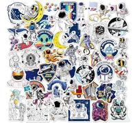 TYFGRT Autocollants D'Astronaute De Dessin Animé, 100 Pièces, Décoration Étanche D'Astronaute De l'espace, Autocollants De Bagages D'Ordinateur De Skateboard, DIY Bricolage