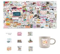 TYFGRT Autocollants de Lecture de 100 Feuilles, Décoration d'Autocollant Esthétique, Autocollants de Scrapbook, Imperméables, Cadeau pour les Amateurs de Livres