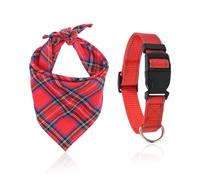 TYFGRT Bavoir À Carreaux pour Animaux De Compagnie 1 Pièce Et Collier pour Chien 1 Pièce, Serviette De Salive pour Animaux De Compagnie, Accessoires Décoratifs pour Animaux De Compagnie