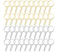 TYFGRT Chaîne Suspendue pour Porte-Clés, Accessoires De Bijoux À Faire Soi-Même, Porte-Clés en Métal, Chaîne Suspendue pour L'Artisanat, Porte-Clés Ouvert, 40 Pièces