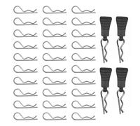 TYFGRT Clips De Voiture Télécommandés 30 Pièces Et 4 Broches Noires De Coque De Voiture, Accessoires De Modèle De Voiture, Pièces De Voiture Jouet, Clips Métalliques De Voiture Jouet