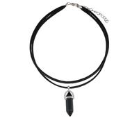 TYFGRT Collier Pendentif Noir 1 Pièce, Collier en Cristal, Collier Double Couche, Collier Simple À La Mode, Bijoux pour Femmes
