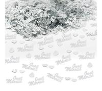 TYFGRT Confettis De Mariage 45G, Décorations De Table De Mariage, Confettis Cœur Argentés, Décorations De Confettis De Fête, Décorations De Mariage DIY