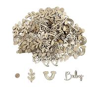 TYFGRT Décorations en Copeaux De Bois pour Bébé, 100 Pièces, Accessoires De Réception-Cadeau pour Bébé, Décorations pour Fête Prénatale, Décorations pour Révéler Le Sexe du Bébé