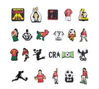 TYFGRT Ensemble De Décoration De Chaussures Mignon 22 Pièces, Décorations De Chaussures De Football En Pvc De Dessin Animé, Cadeaux De Football Appropriés Pour Garçons Et Filles