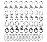TYFGRT Ensemble De Porte-Clés À Clip, 24 Pièces, Fermoir À Homard en Métal, Clip De Lanière, Bricolage, Projet De Fabrication, Fermoir À Crochet Rotatif