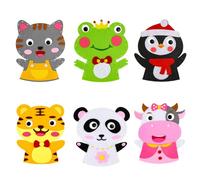 TYFGRT Jouets en Feutre De Dessin Animé 6 Pièces, Jouets De Couture en Feutre pour Enfants, Matériaux D'Artisanat De Couture, Jouets Éducatifs, Jouets Créatifs pour Enfants