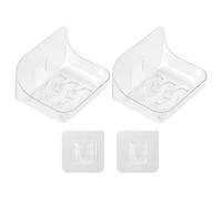 TYFGRT Lot De 2 Porte-Savon De Douche, Porte-Savon De Douche, Porte-Savon De Salle De Bain, Support De Rangement Mural De Salle De Bain, Porte-Savon Mural Autocollant (12 X 9,3 X 8,2 Cm, Transparent)