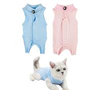 TYFGRT Lot De 2 Vêtements De Stérilisation pour Chat, Combinaison Postopératoire pour Chat, Adaptés Aux Maladies Cutanées des Plaies Abdominales Postopératoires