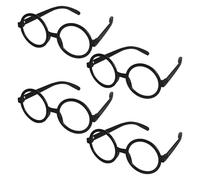 TYFGRT Lot De 4 Lunettes pour Enfants, Lunettes À Monture Ronde, Lunettes sans Verres, Accessoires De Lunettes De Déguisement, Accessoires Vestimentaires, Décorations De Fête