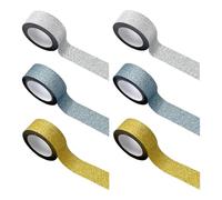 TYFGRT Lot De 6 Rubans Pailletés, Effet Pailleté Évident, Bricolage Créatif, Facile À Utiliser, Riche en Couleurs, Adapté pour La Décoration Et Le Design Créatif.