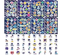 TYFGRT Lot de 66 autocollants décoratifs, autocollants spatiaux d'astronaute de dessins animés, décorations adhésives pour enfants de l'espace de la planète