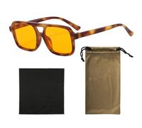 TYFGRT Lunettes Vintage 1 Pièce, Livrées Avec 1 Chiffon À Lunettes Et 1 Sac À Lunettes, Lunettes De Soleil Rectangulaires, Lunettes De Soleil Tendance, Lunettes De Soleil De Protection Solaire