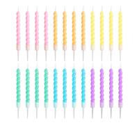 TYFGRT Pack De 24 Bougies À Gâteau, Bougies De Décoration De Gâteau, Bougies Sucrées, Bougies Colorées, Accessoires De Gâteau, Inserts De Gâteau