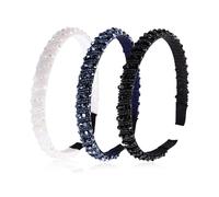 TYFGRT Pack De 3 Bandeaux En Cristal, Bandeaux Étincelants, Élégants, Pour Femmes, De Perles, Accessoires Vestimentaires