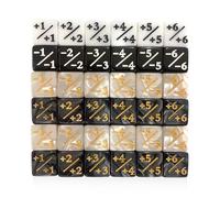 TYFGRT Pack De 36 Dés Magiques, Dés De Signe Plus Et Moins, Dés Marqués De 16 Mm, Compteur De Dés, Accessoires De Jeu De Cartes, Accessoires De Jeu De Table