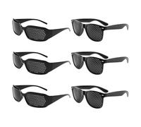 TYFGRT Pack De 6 Lunettes Sténopé, Lunettes D'Entraînement Oculaire, Lunettes Anti-Fatigue, Yeux Relaxants, Lunettes Au Design Créatif, Lunettes En Maille