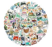 TYFGRT Paquet De 100 Autocollants De Voyage en Plein Air, Autocollants De Littérature Rétro, Autocollants Décoratifs, Autocollants Imperméables, Les Skateboards Et Les Bouteilles d'eau