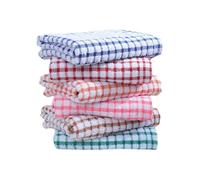 TYFGRT Paquet De 6 Torchons De Cuisine À Carreaux, Design À Carreaux, Forte Absorption d'eau, Texture Douce, Conception Durable, Adaptés À Une Utilisation en Cuisine À Domicile.