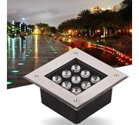 tyfuture Spot LED Extérieur Encastrable Lumière Souterraine À LED Étanche IP66 Carré Lampe Enterrée AC85V~265V pour Jardin Chemin Villas Pelouse Terrasse Parc Éclairage Paysager(RGB,16W)