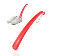 Tyga Chausse-pied à long manche 43 cm de long - Chausse-pied en plastique pour homme et femme avec prise en main confortable - Chausse-pied flexible pour personnes âgées, Rouge, Pack of 2