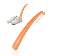 Tyga Chausse-pied à long manche 43 cm de long - Chausse-pied en plastique pour homme et femme avec prise en main confortable - Chausse-pied flexible pour personnes âgées, Orange, Pack of 2